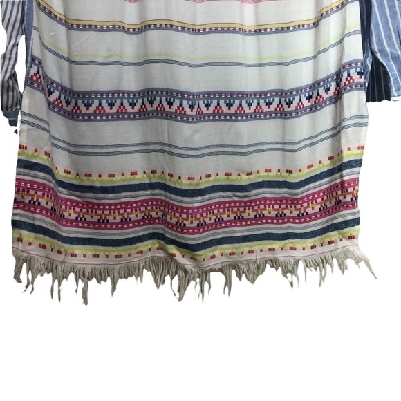 Nic + Zoe Bohemian Tunic linen Fringe blend size Small Festival Artsy Oversized - Picture 8 of 9